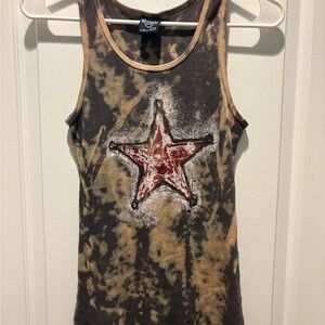 Y2K sledge star tye dye camo tank top